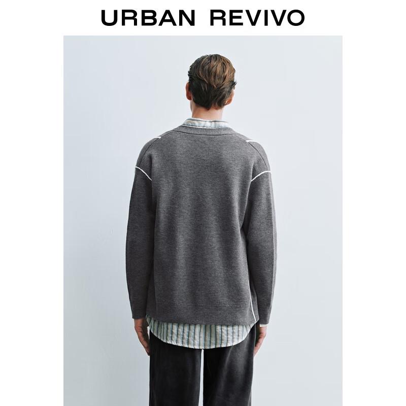 Men's Color-block V-Neck Knit Cardigan