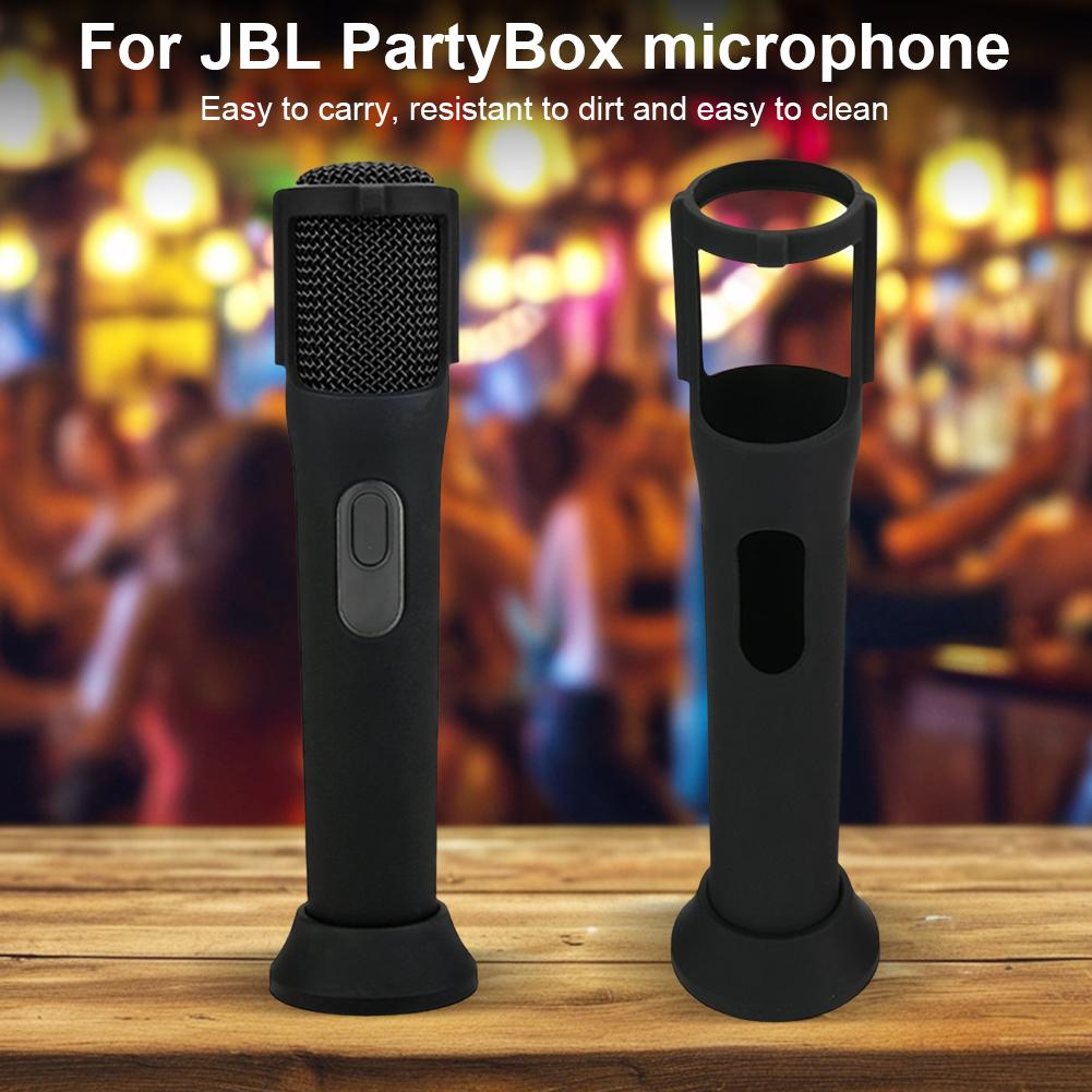 Silicone Case for JBL PartyBox Wireless Mic Anti-Rolling Protective Case Microphone Stand Microphone Case