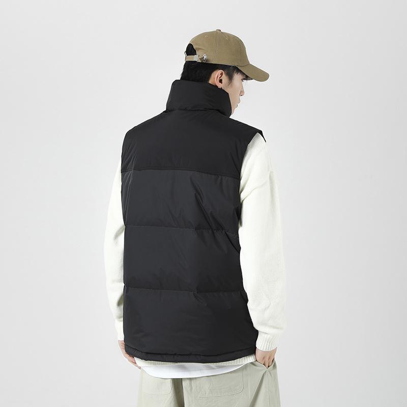 

Жилет мужской утолщенный зимний хлопковый жилет с воротником-стойкой, молодежный теплый и бархатный мужской наружный хлопковый жилет 3XL чёрный