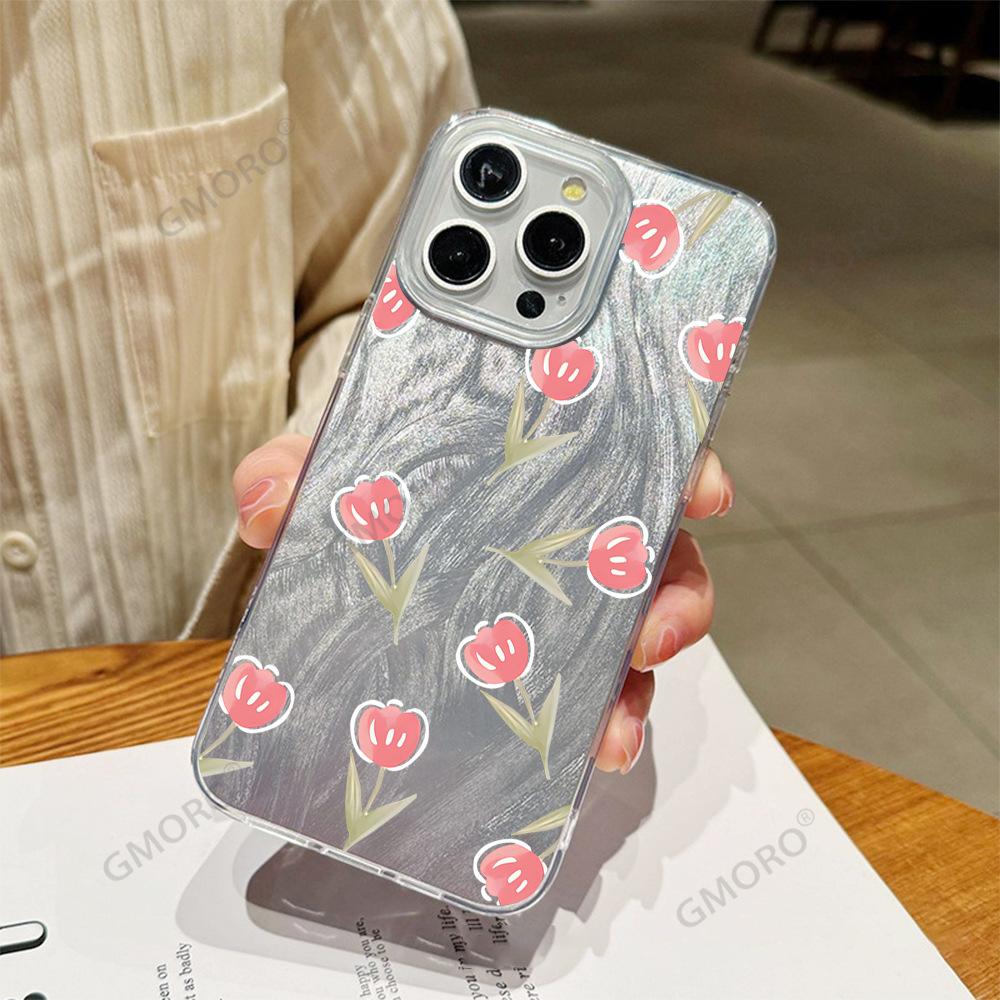 Summer Pink Tulip iPhone17promax Mobile Phone Case, New Apple 16e Simple Anti-drop Protective Case