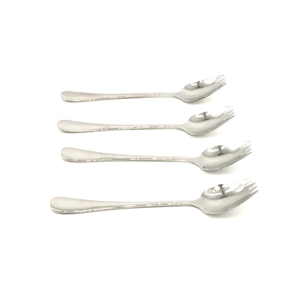 Fruit Long Handle Dinnerware Stainless Steel Reusable Spork Salad Forks Flatware Dessert Spoons