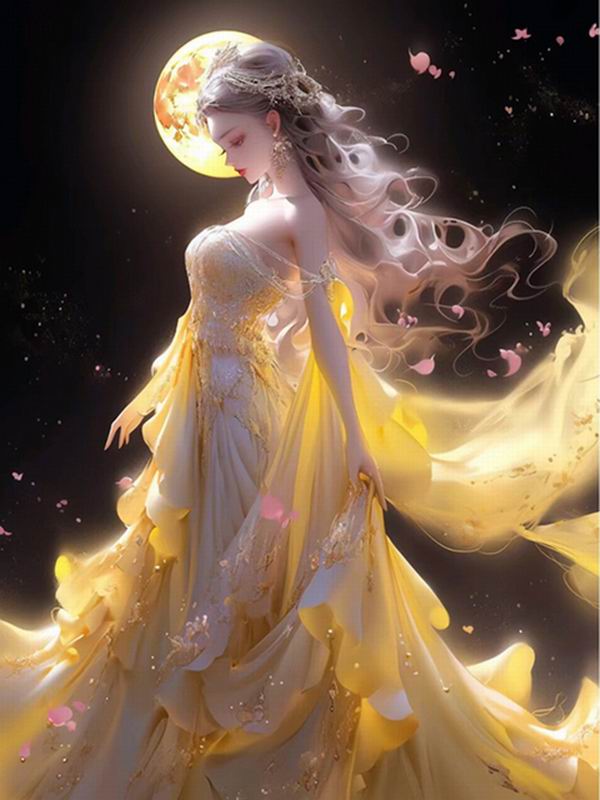 Moon Fairy Girl Diamond Painting Diy Full Square Round Drill Rhinestone Embroidery Fantasy Goddess Mosaic Cross Stitch Kits Princess Wall Decor