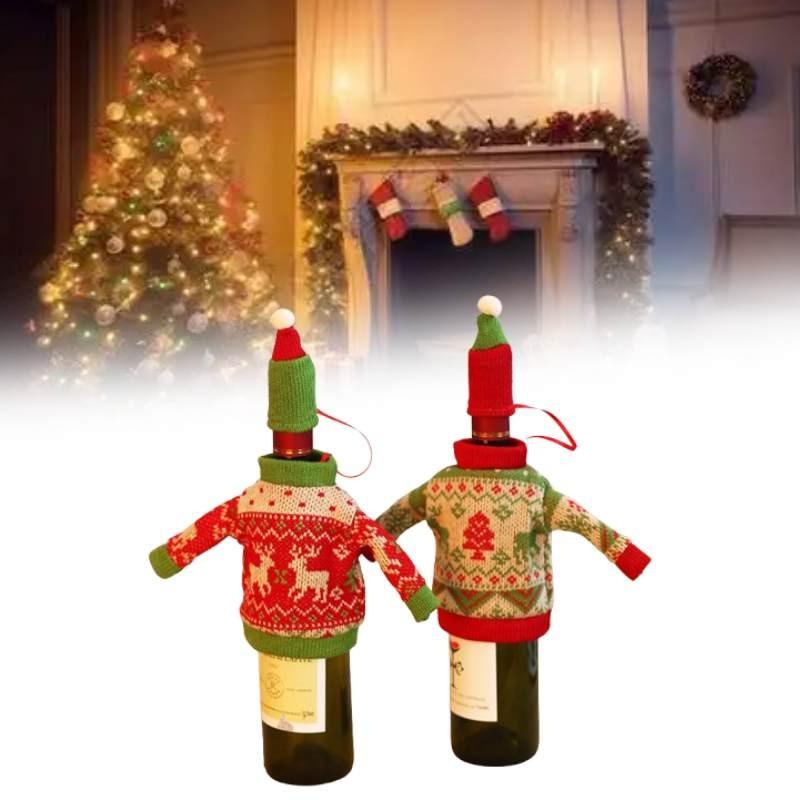 Bottles Wine Christmas Sweaters Hats Decorations Atmosphere Setting Gift Props