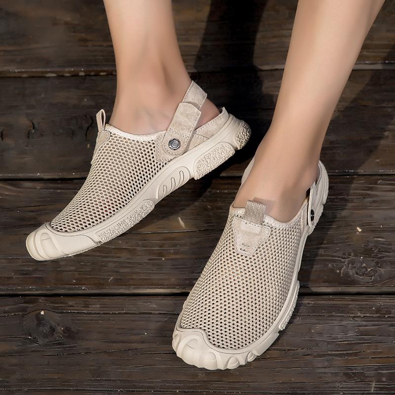 Fashion 2025 Summer Men Sandals Outdoor Soft Bottom Breathable Sandals Fashion Antiskid Beach  Roman Shoes Flat Designer Walking Shoes