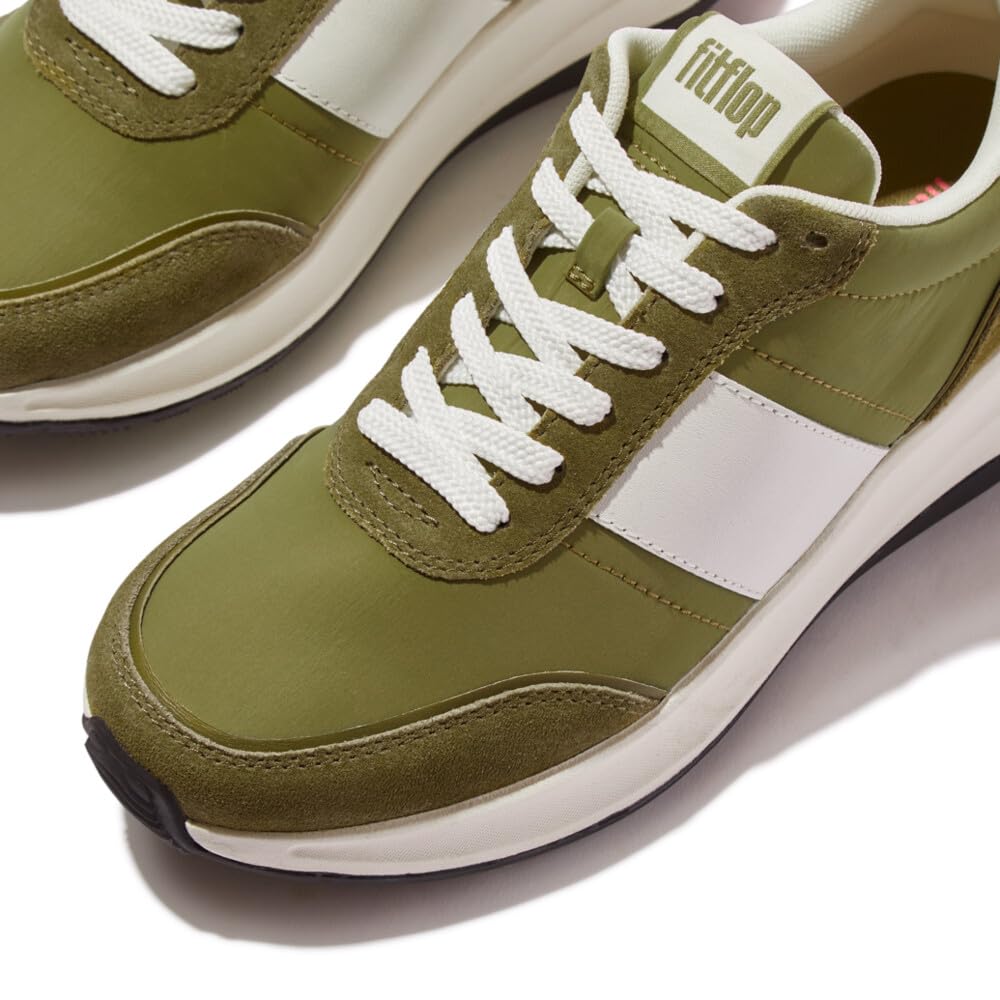 FitFlop FLOW PLATFORM Størrelse cm F-MODE STOFF/SUEDE/SKINN SNEAKERS, Dame, Camo-grønn miks, 24.0 [Brukt]