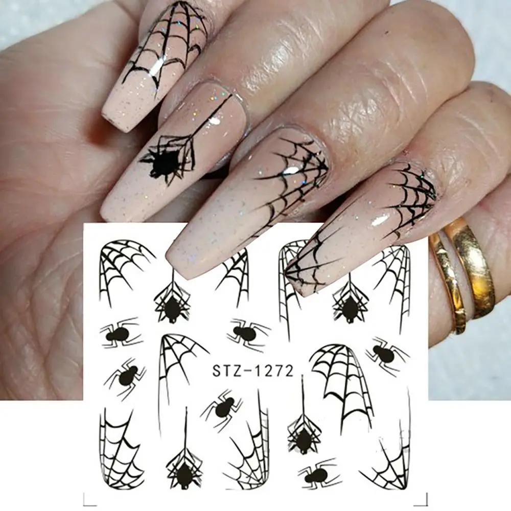 3D Halloween Geist Nagelsticker Mumie Geist Spinnennetz Selbstklebend Glitzer Aufkleber Nagelkunst Slider Aufkleber Maniküre Dekor
