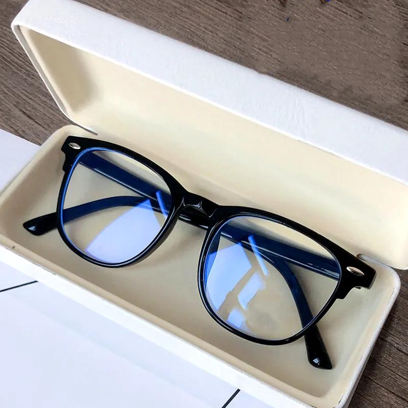 Men Women Finished Myopia Glasses Vintage Oval Frame Blue Lamp Blocking Eyeglasses Nearsighted Glasses Minus 0 To -6.0