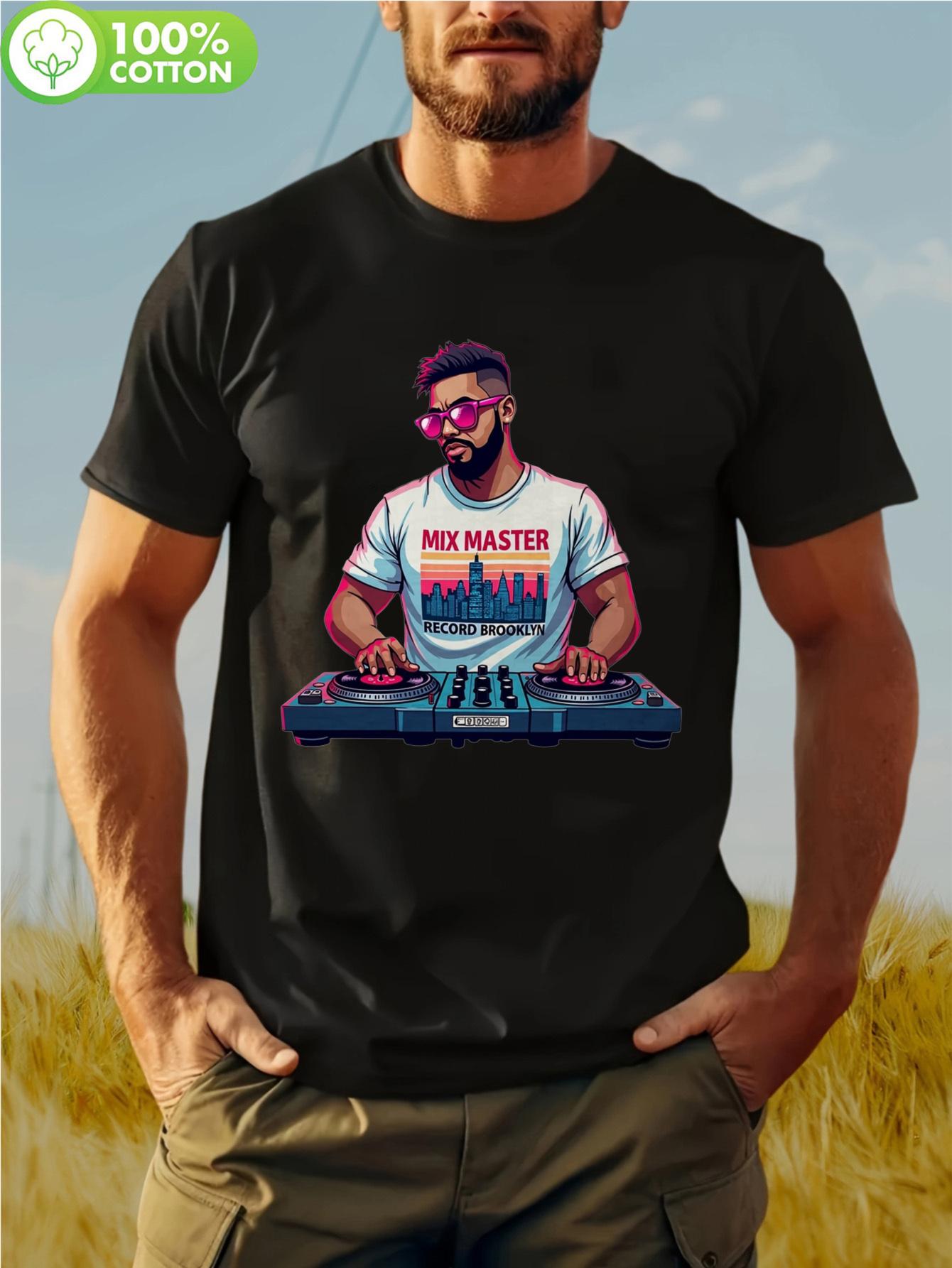 

Retro DJ Mix Master BKLYN 78GH2 Graphic T-shirt - 180g Heavyweight Cotton Crew Neck Short Sleeve Tee S