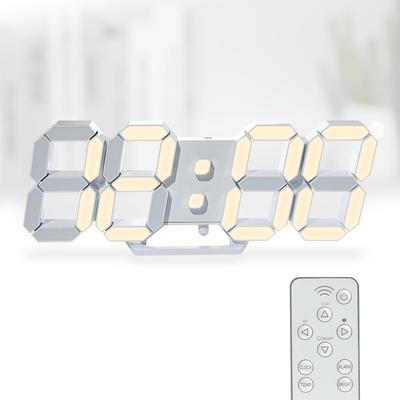 KOSUMOSU Digitale LED-Wandlampe, automatische Helligkeit, 3D-LED-Tischnachtlampe mit 10-Zoll-Fernbedienung, Temperaturanzeige, Adapter, keine Uhr, Uhr,