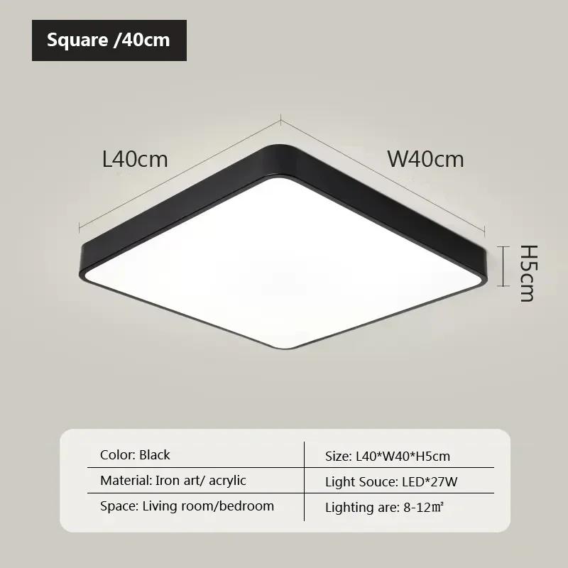 Modern LED Ceiling Light Minimalist Square Black White Decor Lamp For Bedroom Living Room Hall Dining Room Aisle Indoor Lighting
