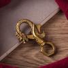 Vintage Copper Dragon Small Ornaments Retro Brass Animal Car Key Chains Crafts Decorations