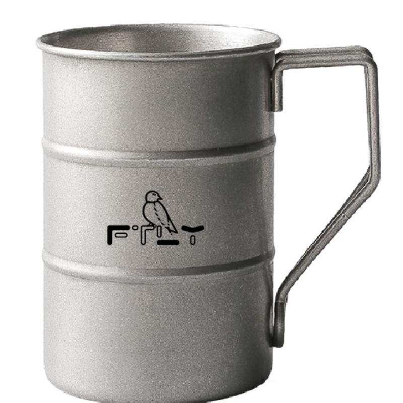 FTLY Vintage 304 Stainless Steel Double Handle Camping Mug