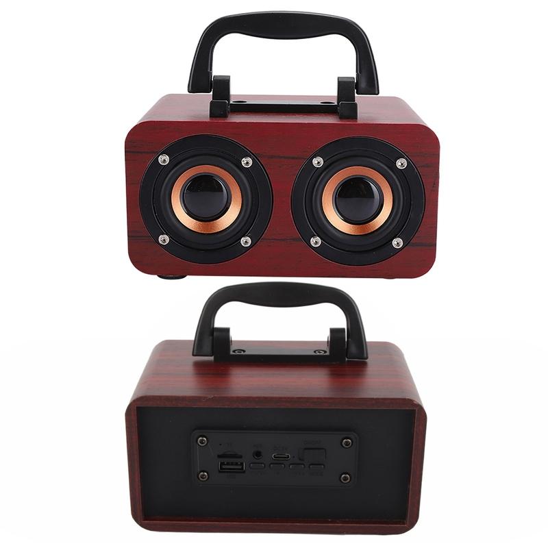 Bluetooth Speaker Retro Wooden Wireless Bluetooth Speaker Portable Music Player for Mobile Phone PC