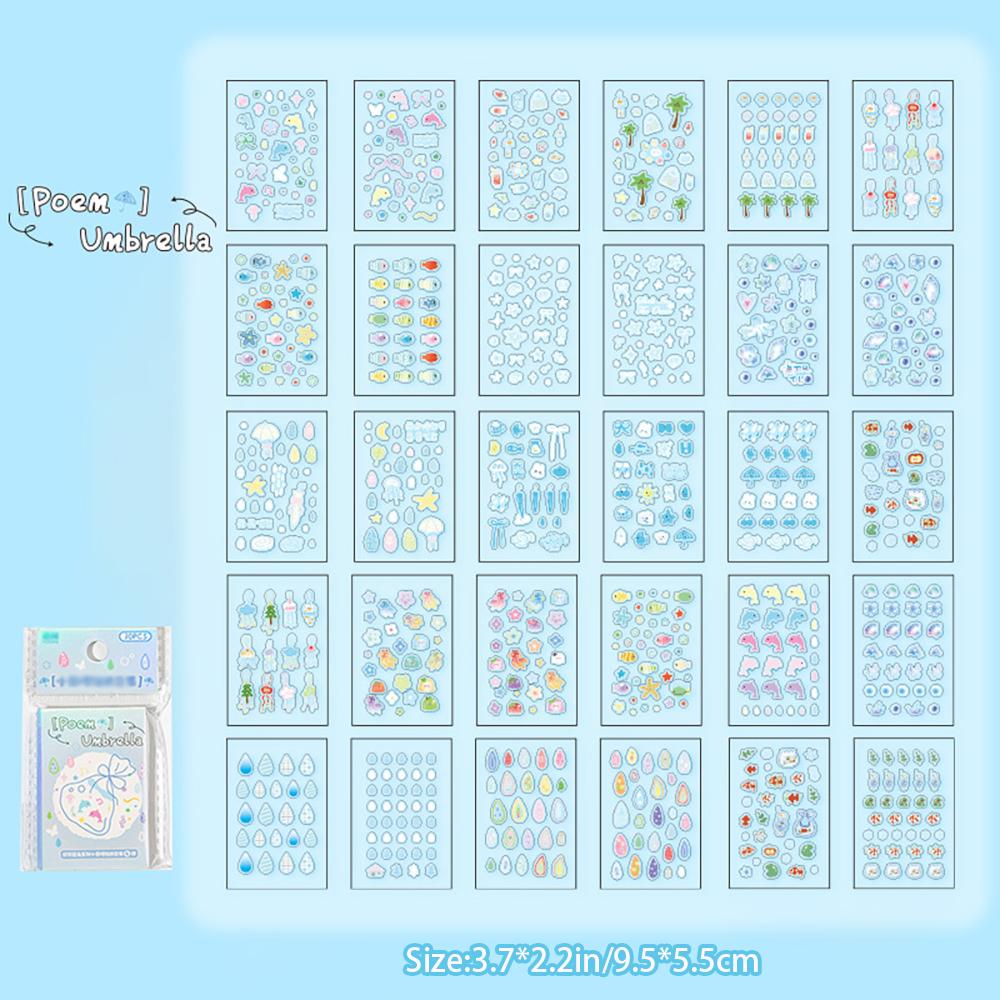 

30 sheets Starlight Mini Sticker Book, Cute Doudouben Student Handbag Stickers, Nail DIY Decorative Stickers синий