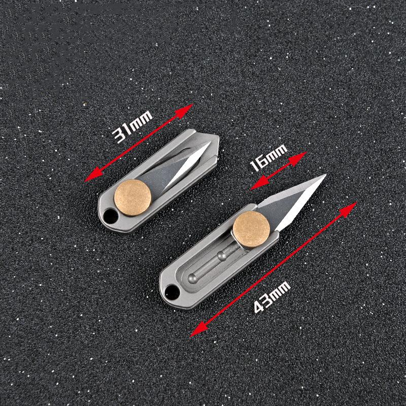 Pure Titanium Mini Knife Demolition Express Knives Keychain Pendant Letter Opener Unboxing Knife Portable EDC Tool