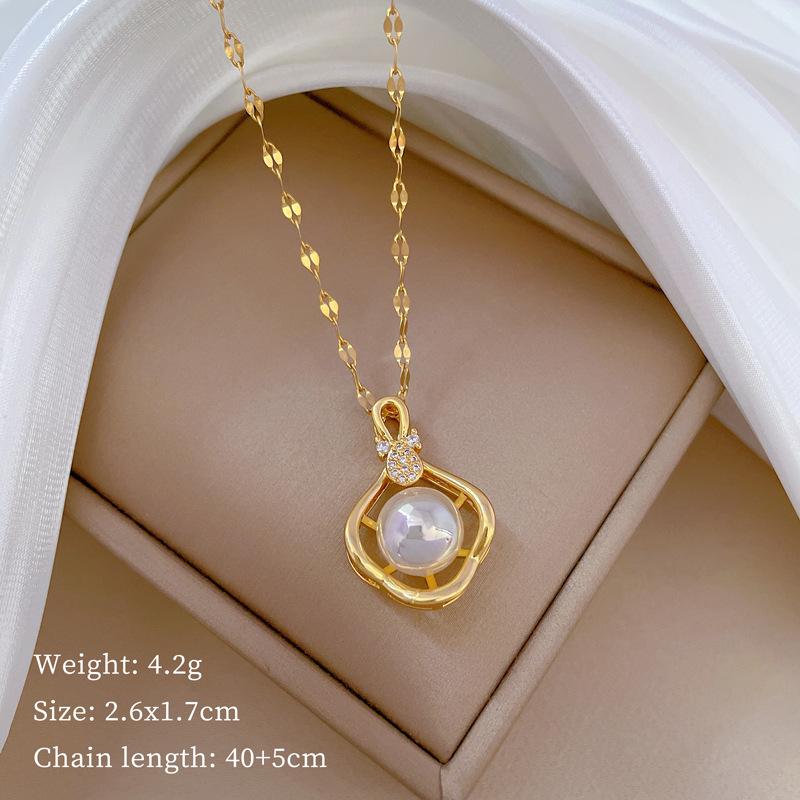 Náhrdelník Bear Heavy Industry Dámsky Medený Mikro-Inkrustovaný Pravým Zlatom Galvanicky Pokovovaný Jemná Kľúčna Kosť Retiazka Retiazka na Krk