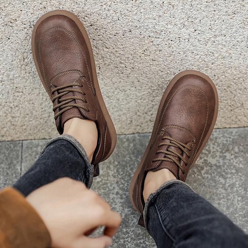 Herren Übergröße Retro Britischer Stil PU Lederschuhe Knöchel Bequem Fußgefühl Freizeitschuh Abriebfeste Laufsohle Laufschuhe
