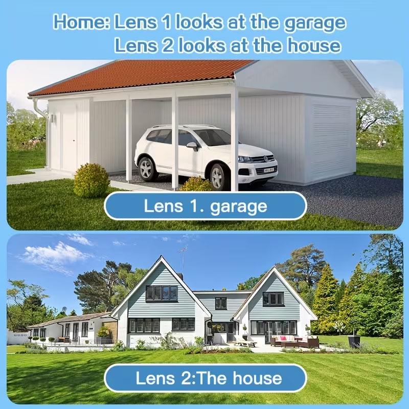 Dual-Lens Wireless Solar 360° Panoramic Camera with Low Power Consumption
