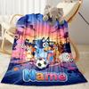 Bluey's Soccer Science Fun Customize Your Name Blanket Lightweight Customizable Blanket Ultra-Soft Perfect for Bedding Chair Office Seaside