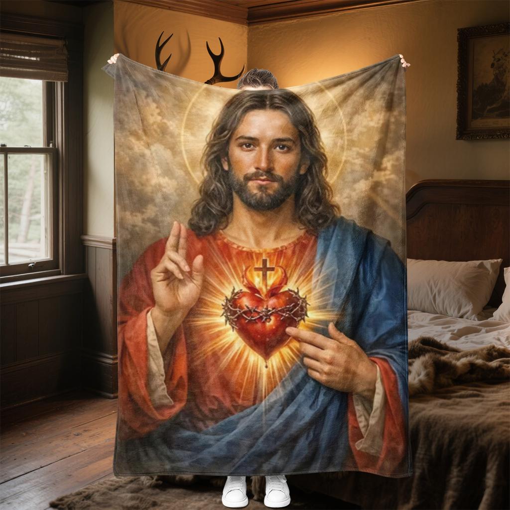 Jesus Throw Soft Comfortable All Seasons Blanket Perfect Gift Couch Office Nap Outdoor Travel Blanket
