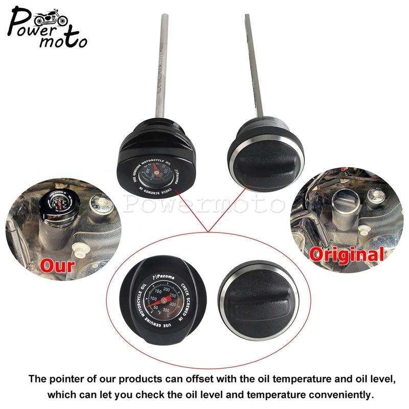 Motorcycle Engine Oil Dipstick W/ Plug Oil Temperature Gauges For Harley Touring Electra Glide FLH FLHFB FLHT P K KL CU 2017-24