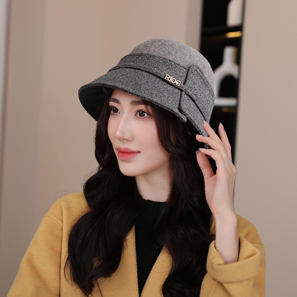 Kapelusz rybaka z kokardą dla kobiet na jesień i zimę, z możliwością noszenia na co dzień, z prostym eleganckim dzianinowym wełnianym kapeluszem