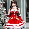 Pinxian Women's Christmas Elderly Santa Cloak Long Robe Cosplay Costume SD-174