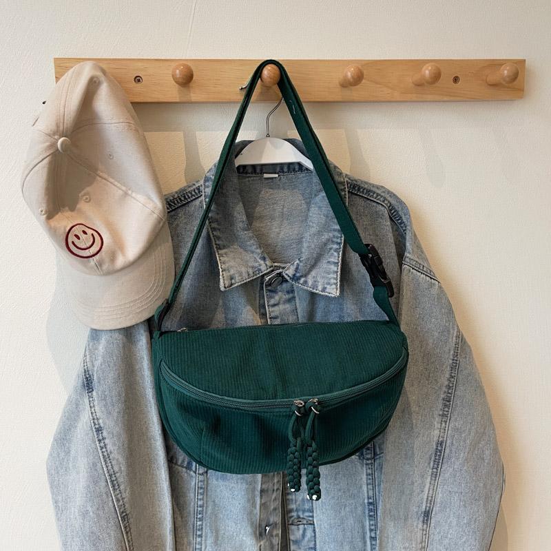 Corduroy Chest Bag Women's Underarm Bag Shoulder Bag Commuter Crossbody Bag