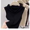 Damen Sommer Ärmelloses Rollkragen Top Einfarbig Enganliegendes Tanktop