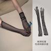 Women Sexy Black Fishnet Mesh Long Gloves Nylon High Elastic Full Finger Lace Hand Gloves Party Stage Exotic Costume Oversleeves