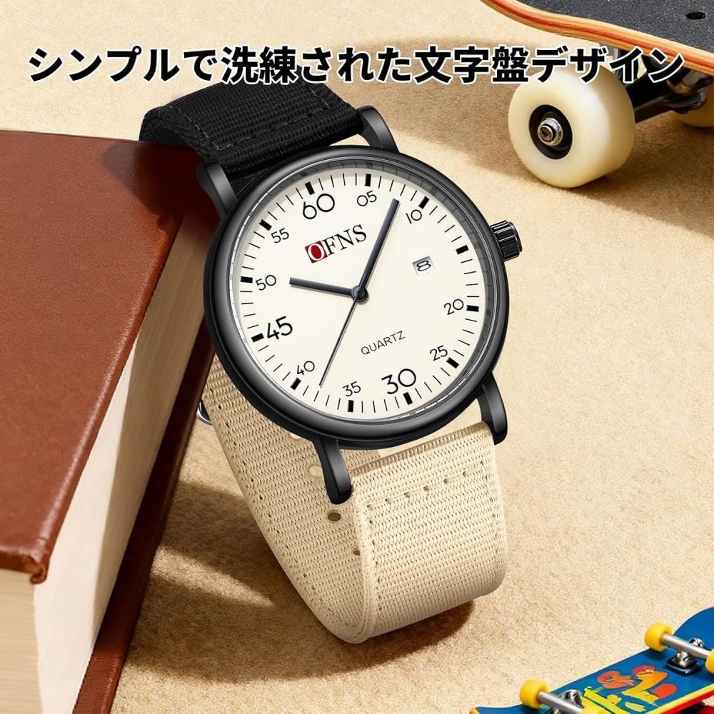 Anacend Simple Quartz Analog Watch 3atm Waterproof Cute Unisex Khaki