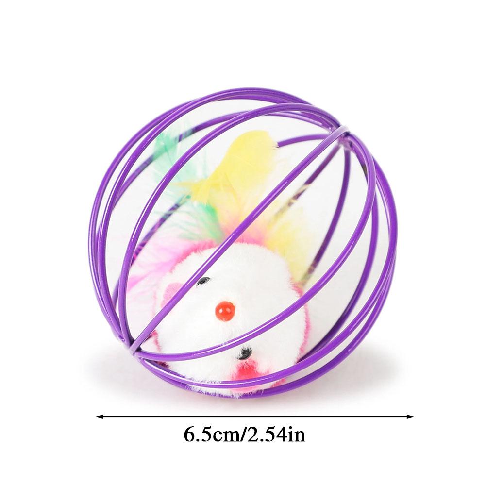 Hot Cage Rat Popular Colorful Mouse In Cage Cat Toy Within Sand Interactive Chase Cat Mouse  Pet Supplies Toy