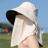 Wide Brim Sunscreen Fisherman Hat Breathable Full Face Cover Picking Tea Hat UV Protection Mask Neck Flap Hat Summer Season