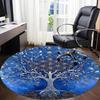 1 Alfombra Redonda de Oficina con Mandala de Árbol, Alfombrilla Adecuada para Oficina, Debajo de Sillas de Oficina, Dormitorio, Sala de Estar, Decoración del Hogar, Decoración de Habitación