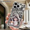 Phone Case: 2D Flat Suitable for iPhone 18 17 16 15 14 13 Pro, Transparent Four Corner Protective Case, Pajama Girl, Christmas and Halloween Gift