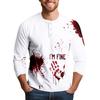 Men's Halloween Print Raglan Dralan Three-quarter Sleeve Casual Top