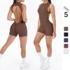 European & American Style Pleated Hip-Lifting Yoga Jumpsuit: Sport & Fitness One-Piece Vest