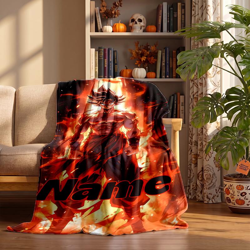 Dragon Ball Custom Flannel Blankets Soft Warm Cozy Throws for Home Decor Holiday Gifts