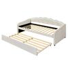 Day Bed 90x200cm with Extendable Bed Sofa Single Flat (without Mattress) Velvet Color-Changing Ambient Light Remote Control Minimalist