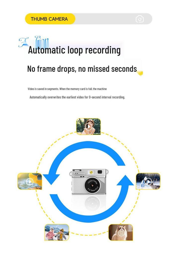 Retro Flip Screen Digital Camera: HD Photos & Video Recorder for Students