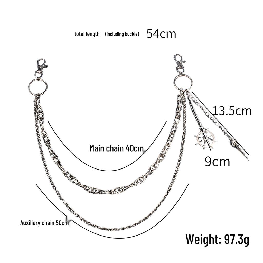 Unisex 3D Skull Waist Chain - Halloween Punk Decor for Jeans