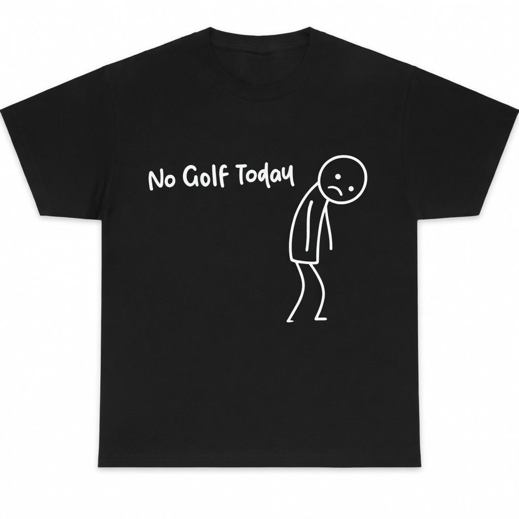 Funny Golf Stickman Graphic Tee Double Sided Sports Humor Shirt XXL