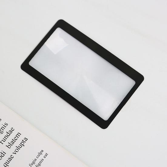 3X PVC Fresnel Lens Magnifier Pocket Credit Card Size PVC Frame Lightweight High Safety Square Lens Shape Magnifier
