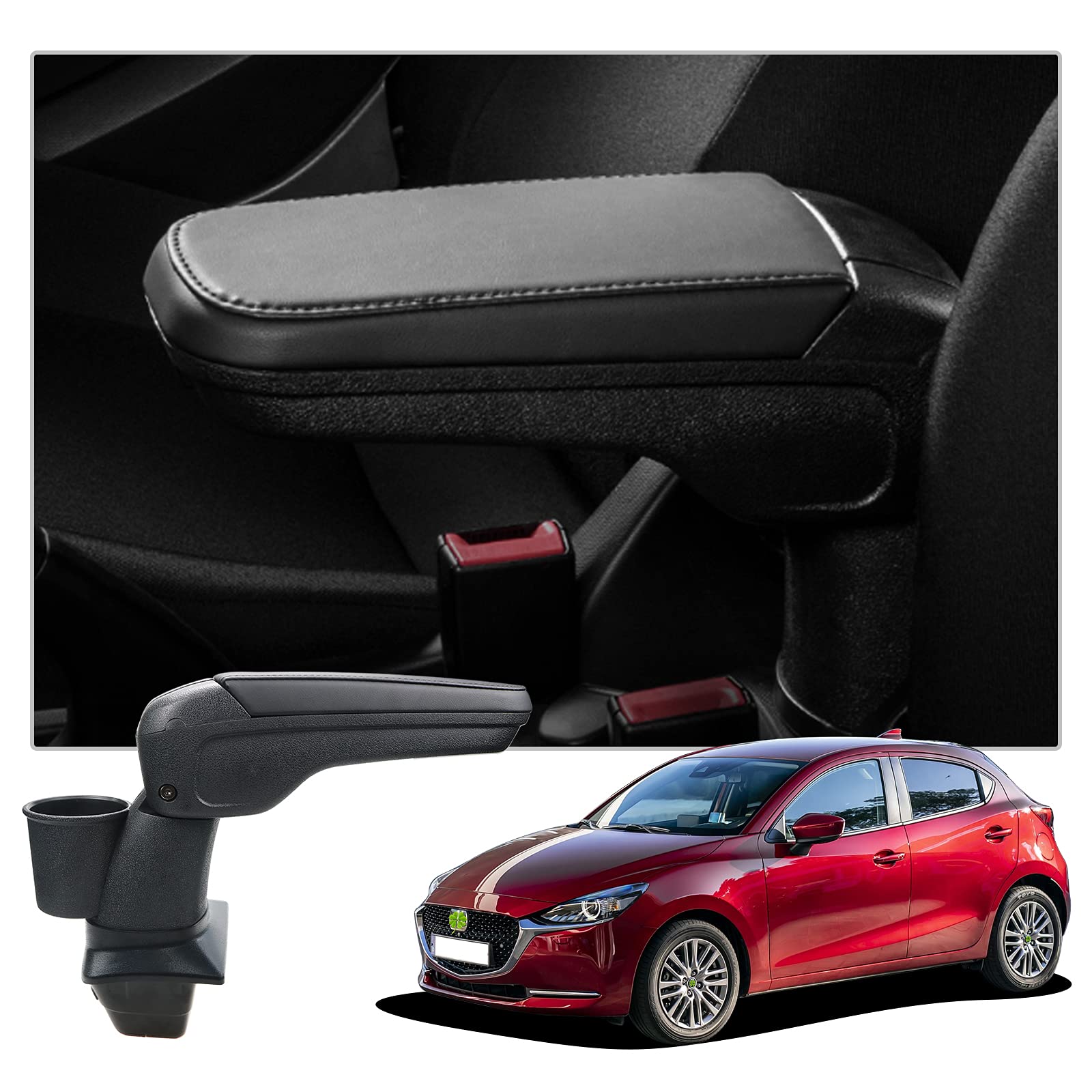 

Бокс подлокотника для Mazda 2 Demio DJ Бокс для хранения подлокотника с подстаканником [RUIYA] Серия, чёрный