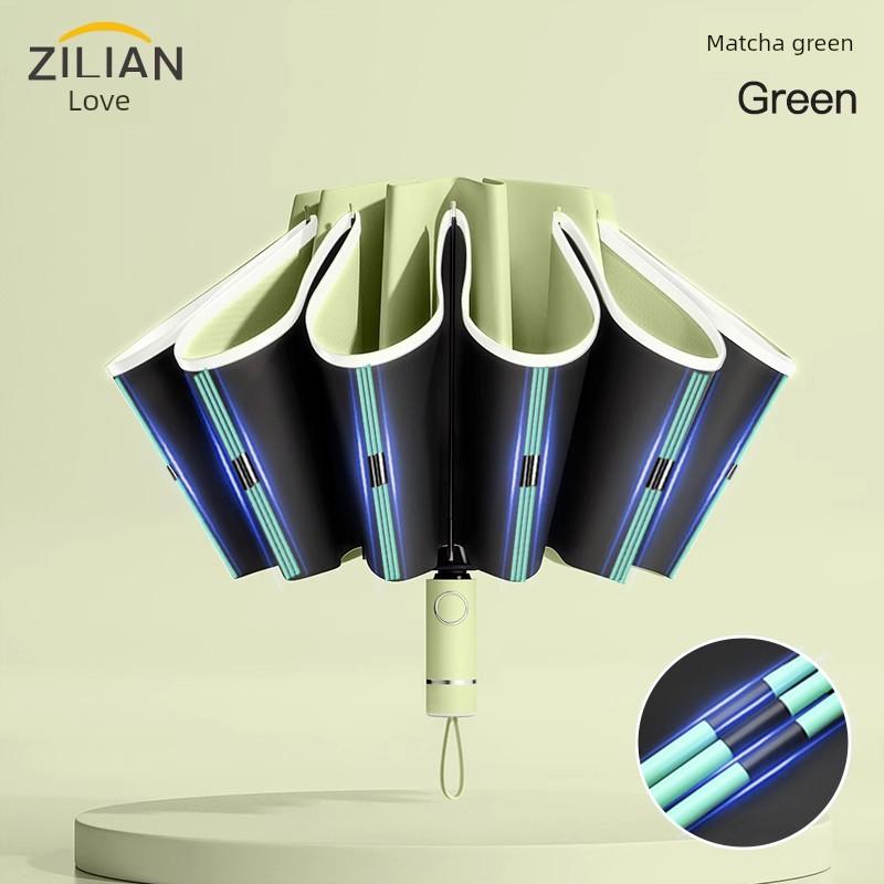 Umbrella Women's Rain and Rain Dual-Use Men Extra Large Folding Thickening Reinforced Sun-Proof UV Automatic Sun Umbrella