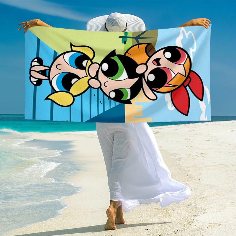 Powerpuff Fashion Beach Towel: Ideal for Summer Adventures Soft, absorbent and quick drying suitable for swimming and bathing