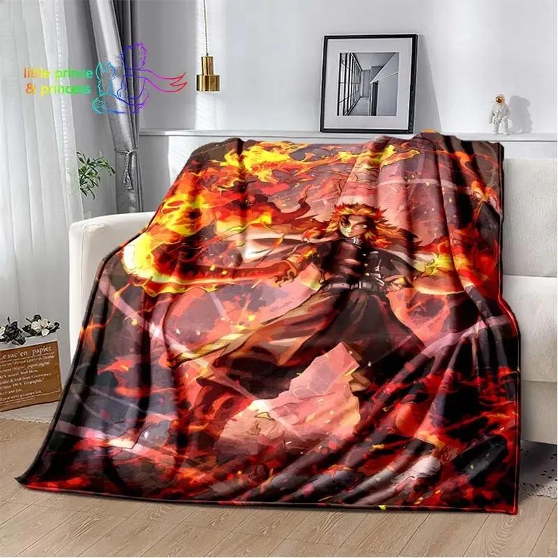 Rengoku Kyoujurou Demon Slayer Character Anime Blanket Lightweight Comfortable Soft Breathable Ultra Warm Blanket Bedding Travel