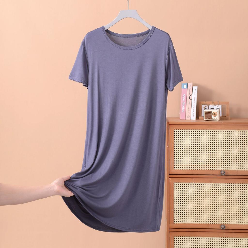 Women's L-8XL Sleepwear  Nightgowns Casual Short Sleeve Night Dress Plus Size Summer Nightshirt Ladies Sleep Wear Shirt