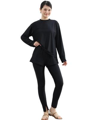 AILITI UV Separate Long Sleeve Rash Short Padded UV Casual Size Women's 5-Piece Swimsuit, Full-Length Coverage, Protection, Tankini, Guard, Pants,