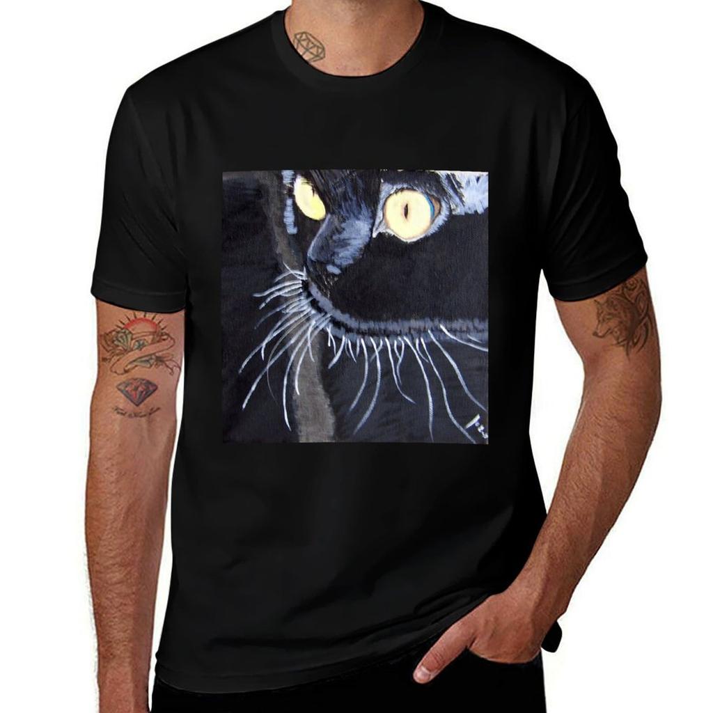 black cat TShirt Plus Size Summer Short Sleeve TShirt